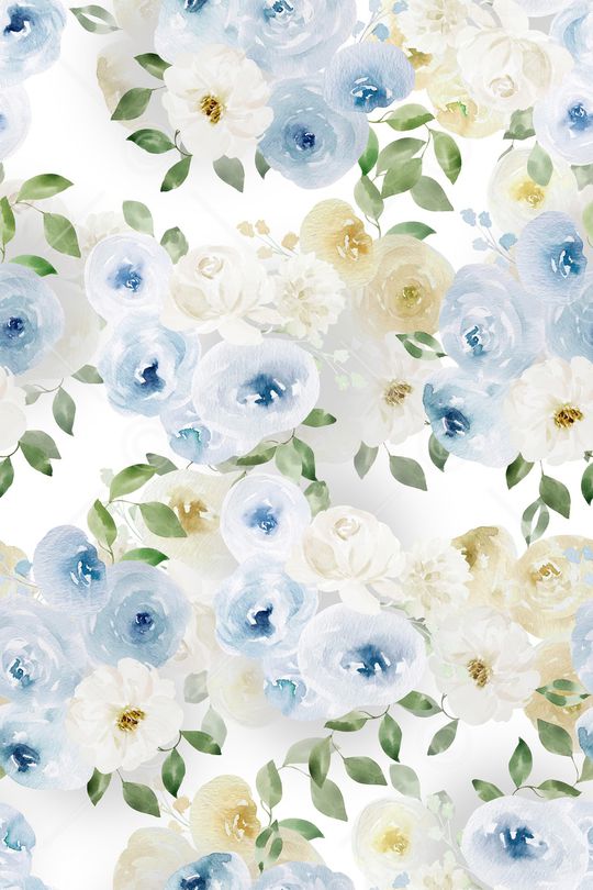 水彩花卉印花华亿平台图片