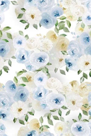 水彩花卉印花华亿平台图片