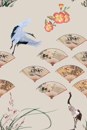 扇子印花华亿平台图片