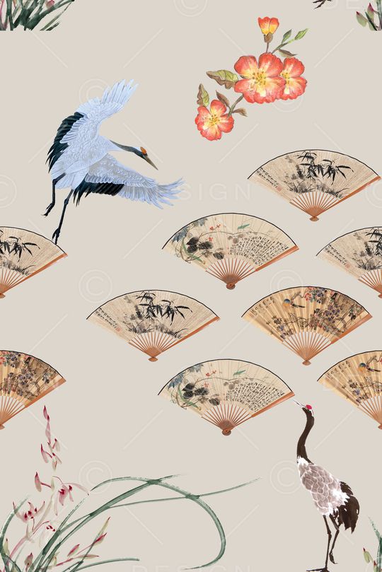 扇子印花华亿平台图片