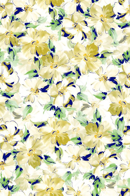 水彩花卉印花华亿平台图片