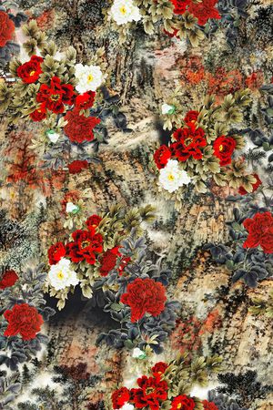 花卉印花华亿平台图片