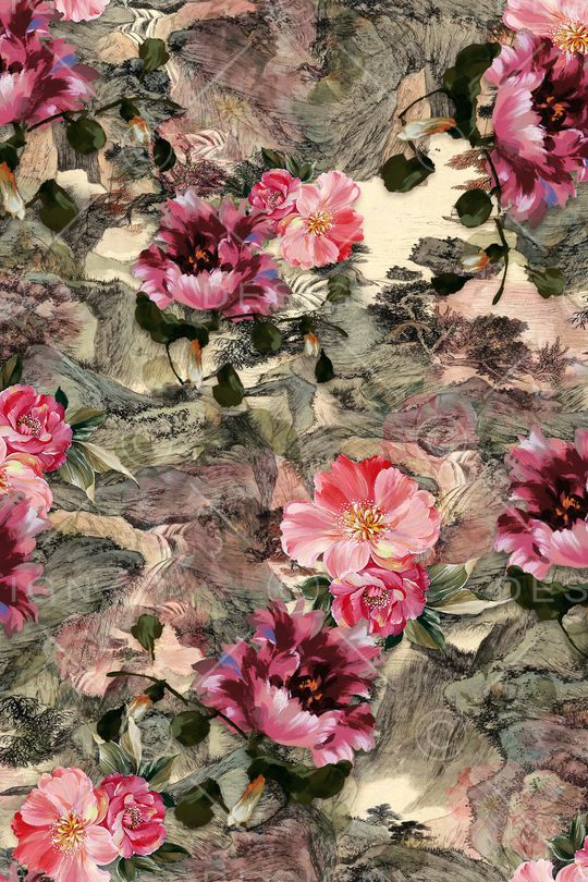 花卉印花华亿平台图片