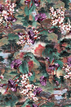 花卉印花华亿平台图片