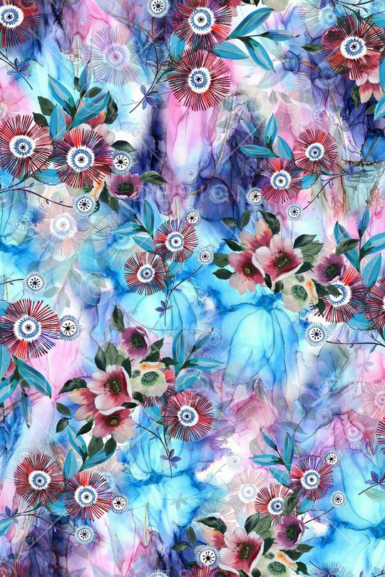 花卉印花华亿平台图片