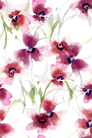 清爽底花卉印花华亿平台图片