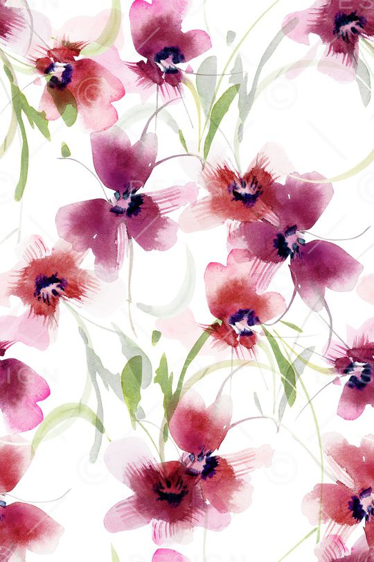 清爽底花卉印花华亿平台图片