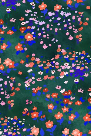 手绘花卉印花华亿平台图片