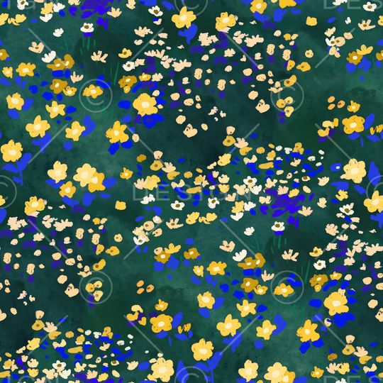 手绘花卉印花华亿平台图片