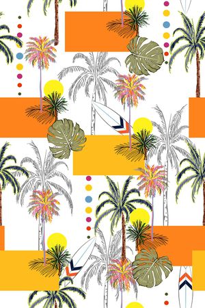 椰子树印花华亿平台图片