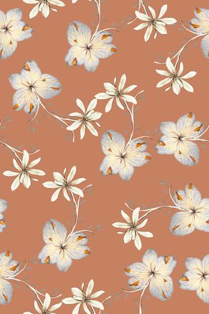 清爽底花卉印花华亿平台图片