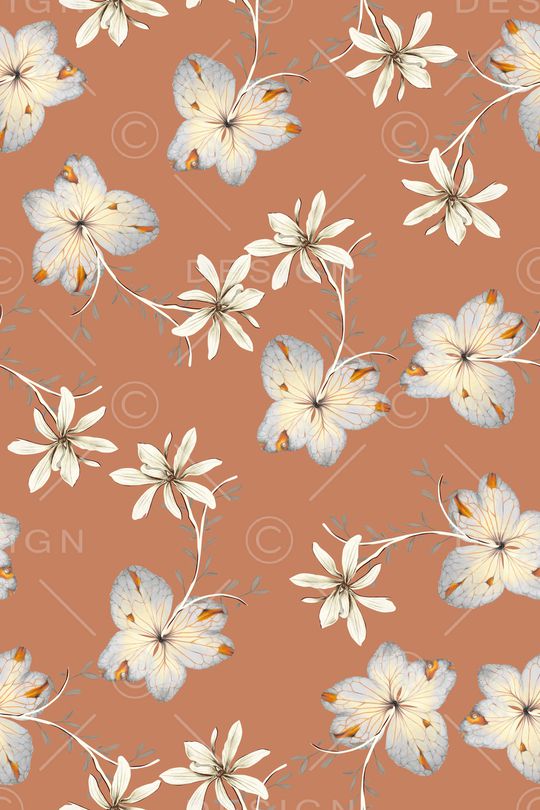 清爽底花卉印花华亿平台图片