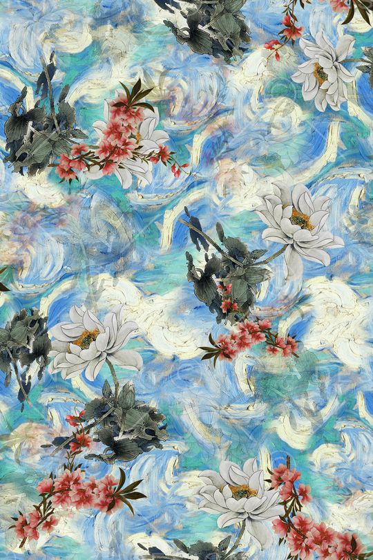 花卉印花华亿平台图片