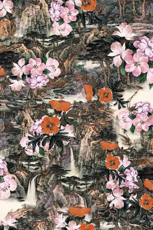 花卉印花华亿平台图片