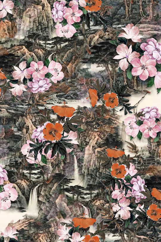 花卉印花华亿平台图片