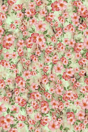 水彩花卉印花华亿平台图片