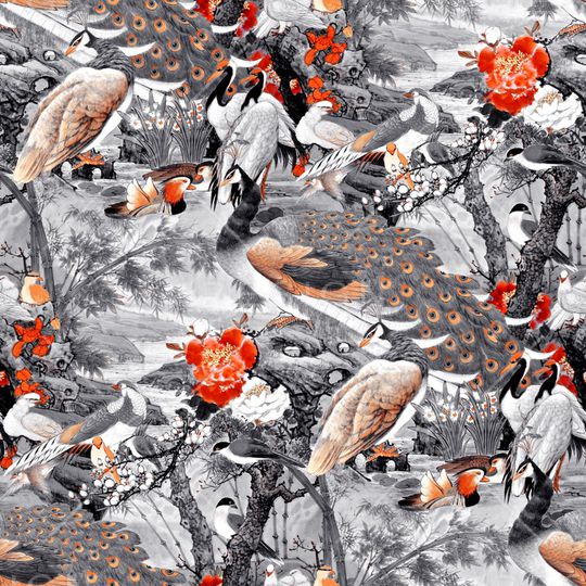 牡丹印花华亿平台图片