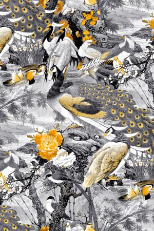 牡丹印花华亿平台图片