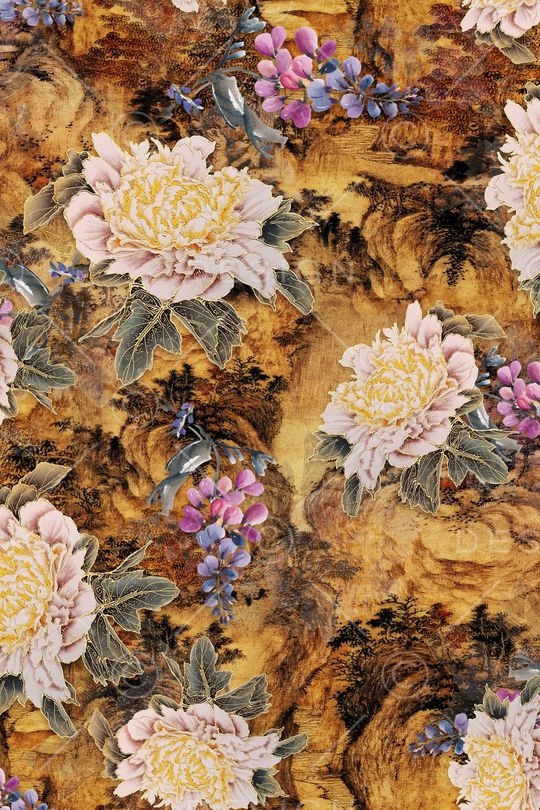 花卉印花华亿平台图片