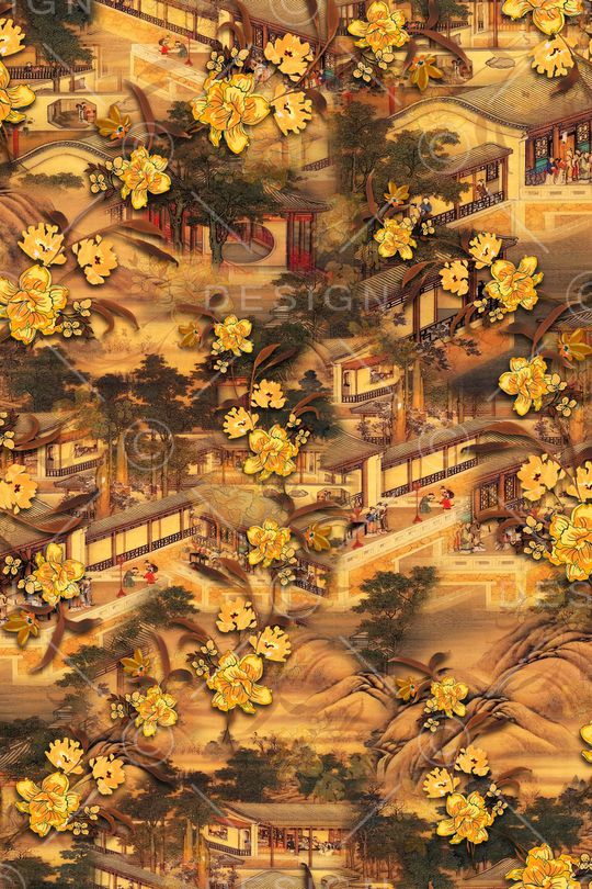 花卉印花华亿平台图片