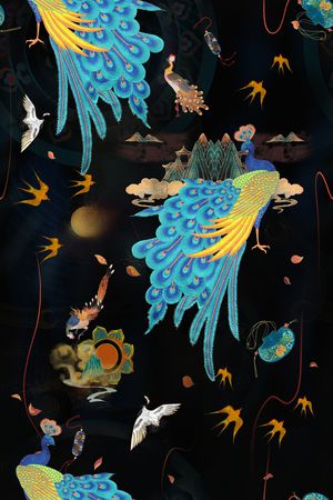 复古印花华亿平台图片