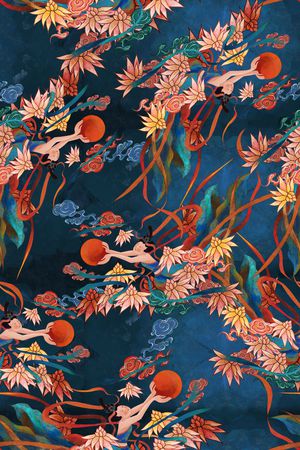 复古印花华亿平台图片