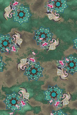 复古印花华亿平台图片