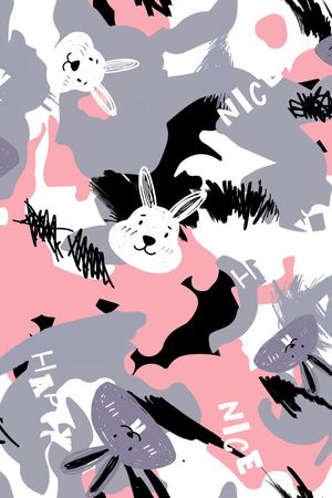 卡通动物印花华亿平台图片