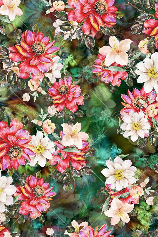 花卉印花华亿平台图片