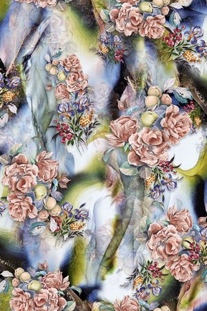 水彩花卉印花华亿平台图片