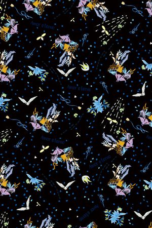 手绘花卉印花华亿平台图片