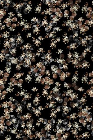 黑底花卉印花华亿平台图片