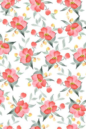 手绘花卉印花华亿平台图片