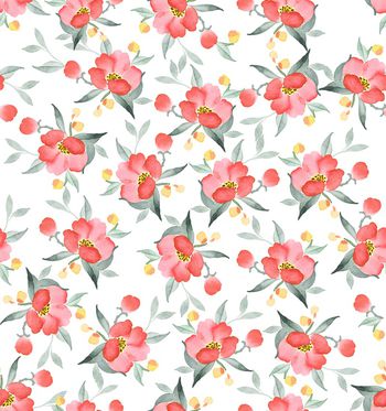 手绘花卉印花华亿平台图片