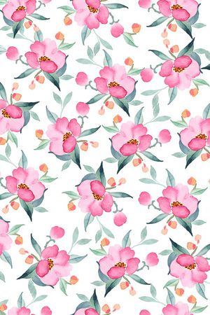 手绘花卉印花华亿平台图片