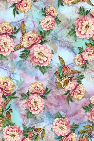 花卉印花华亿平台图片