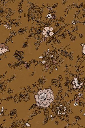 黑底花卉印花华亿平台图片