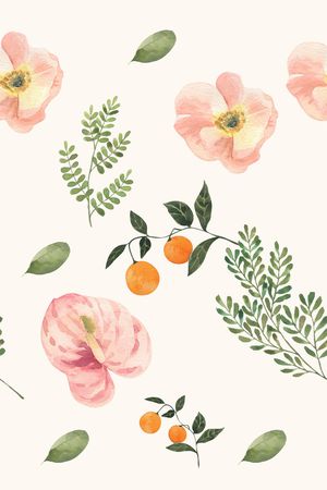 手绘大花印花华亿平台图片