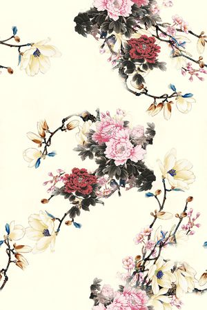 牡丹印花华亿平台图片