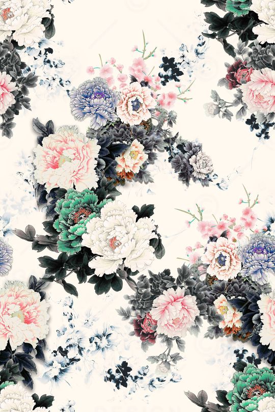 牡丹印花华亿平台图片