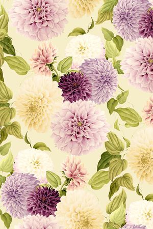 手绘大花印花华亿平台图片