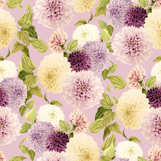 手绘大花印花华亿平台图片