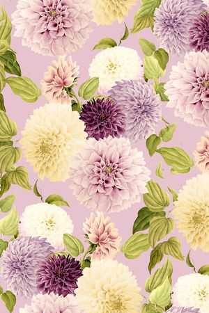 手绘大花印花华亿平台图片