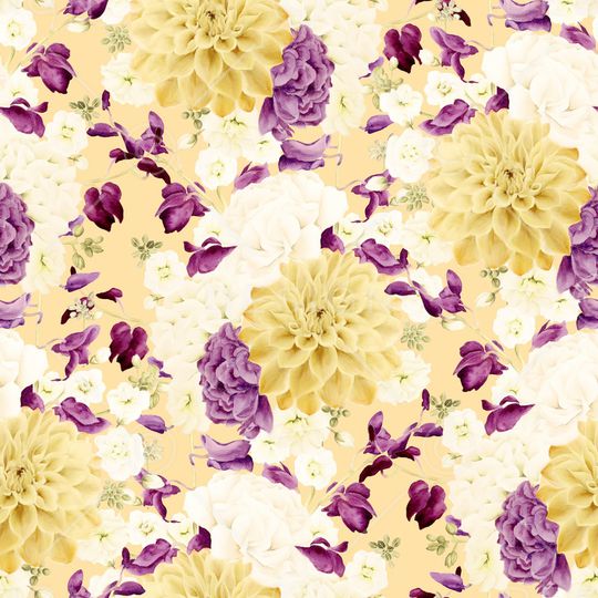 手绘大花印花华亿平台图片