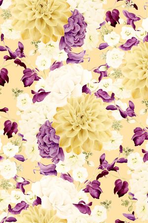 手绘大花印花华亿平台图片