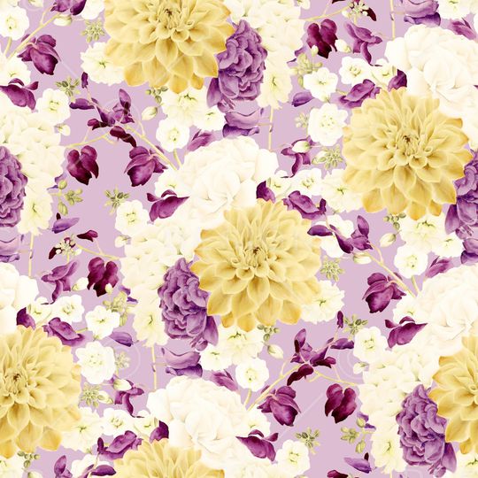 手绘大花印花华亿平台图片