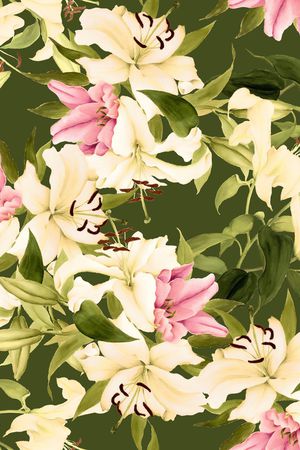 手绘大花印花华亿平台图片