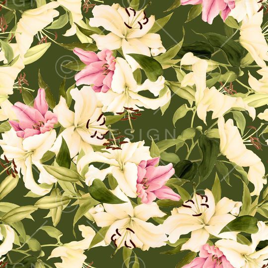 手绘大花印花华亿平台图片