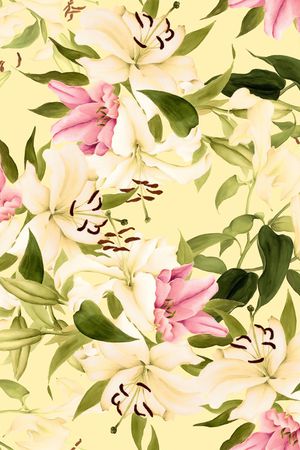 手绘大花印花华亿平台图片