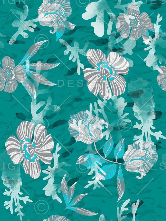 几何花卉印花华亿平台图片